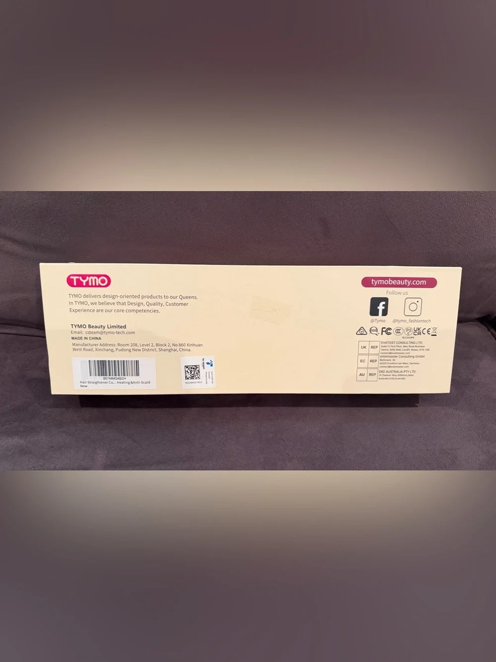 Brand New TYMO Hair Straightening Comb Black and Pink